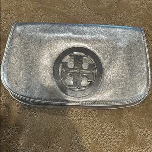 Tory Burch- Metallic Clutch with optional Cross Body Strap